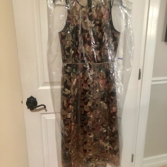 Alex Marie Sarah Embroidered Floral Print Hi-Low A-Line Midi Holiday Dress Sz 6 - Picture 5 of 13